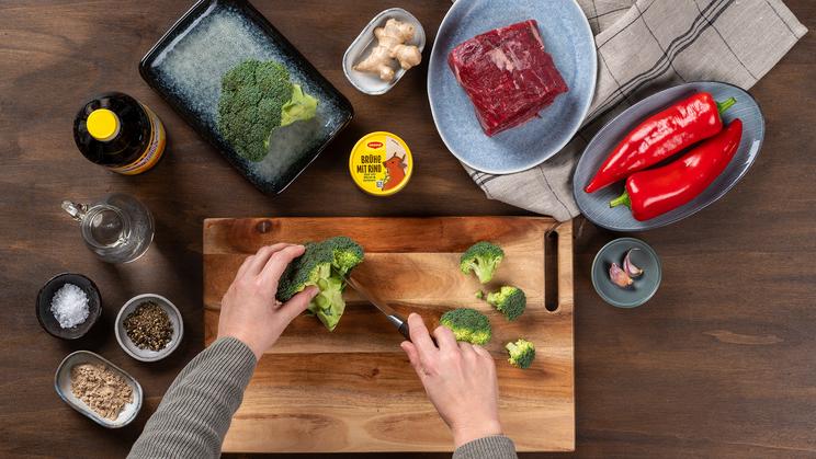 Scharfe Rinder-Gemüse-Pfanne