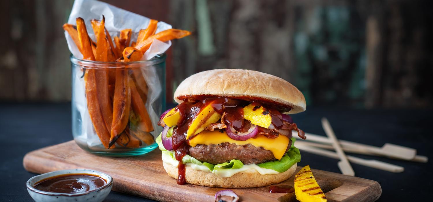 BBQ Burger mit Mango