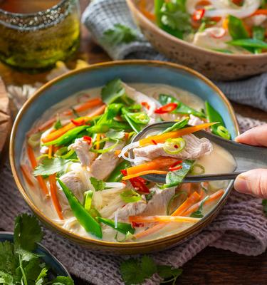 Thai Kokos-Suppe mit Hähnchen