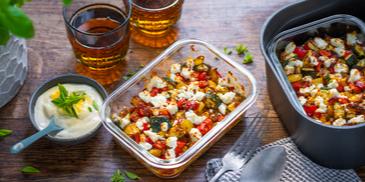 Gemüse mit Feta in der Heißluftfritteuse