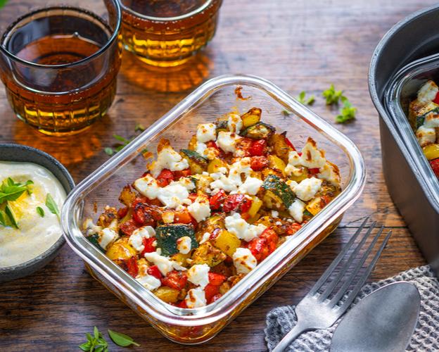 Gemüse mit Feta in der Heißluftfritteuse