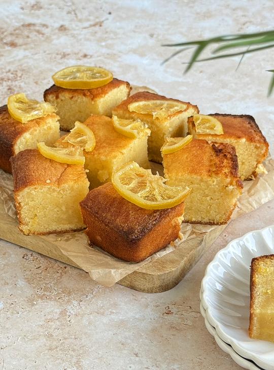 Blondies de limón en air fryer