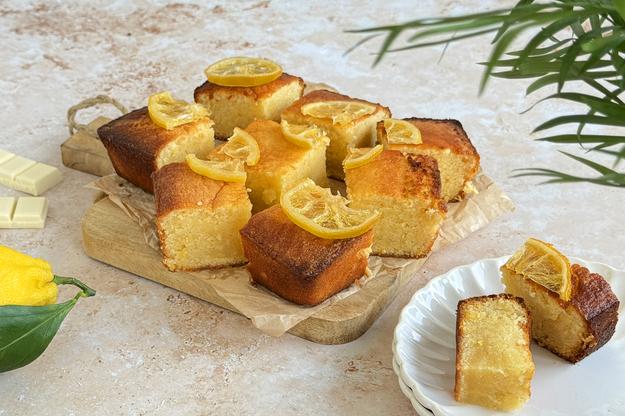 Blondies de limón en air fryer