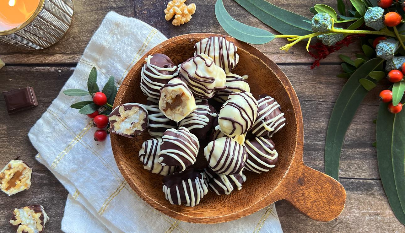 Bombones de nueces y chocolate
