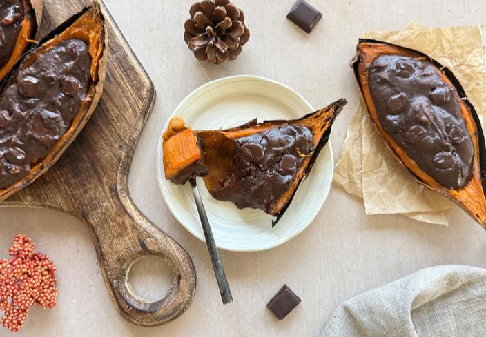 Brownie de boniato en freidora de aire