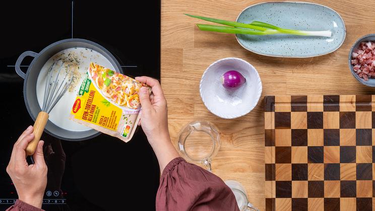 Schupfnudeln Flammkuchen-Style im Airfryer