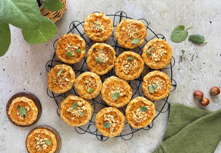Mini galette de calabaza y parmesano