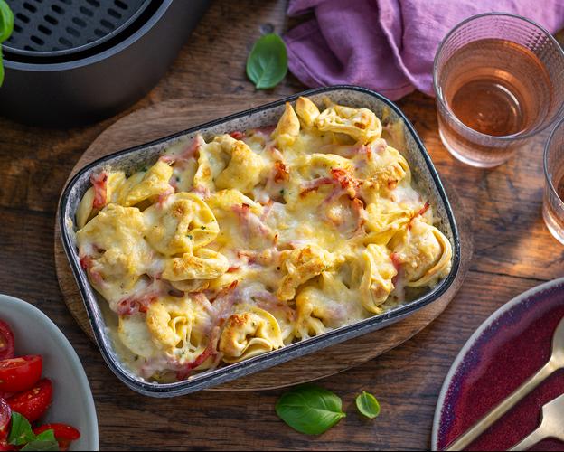 Tortelloni alla panna im Airfryer