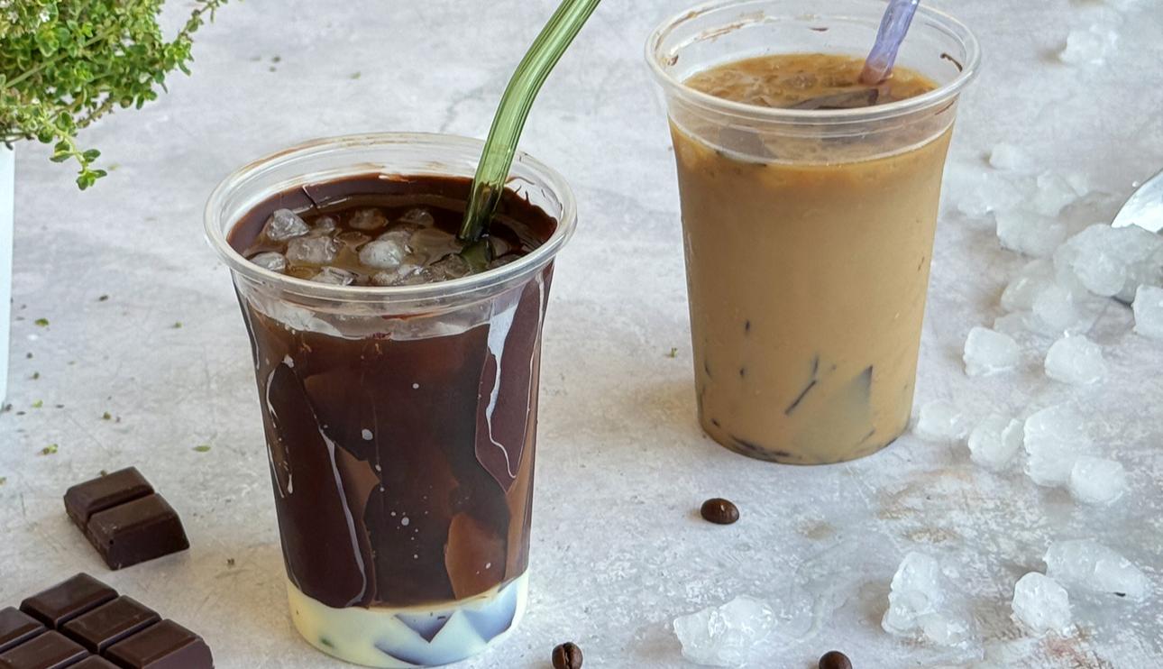 Café bombón con chocolate crujiente