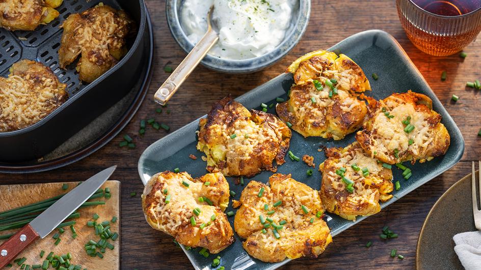 Smashed Potatoes in der Heißluftfritteuse