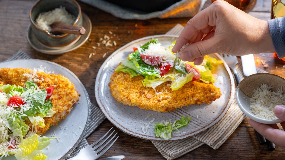 Chicken Caesar Schnitzel im Airfryer