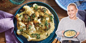 Gerösteter Blumenkohl mit Hummus