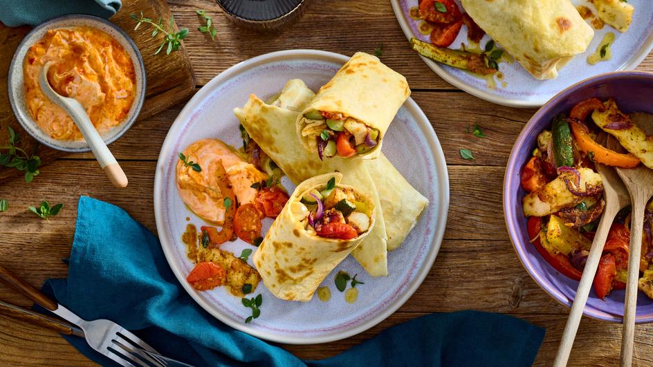 Halloumi Wrap mit Ofengemüse