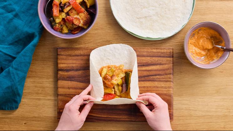 Halloumi Wrap mit Ofengemüse