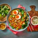 Cheesy Korean Style Noodles mit Champignons