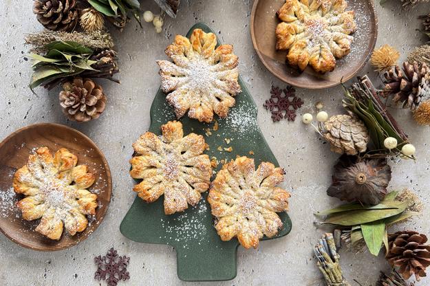 Copos de nieve de hojaldre