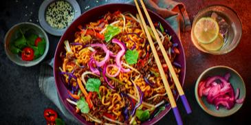 Crispy Beef Gochujang Noodles