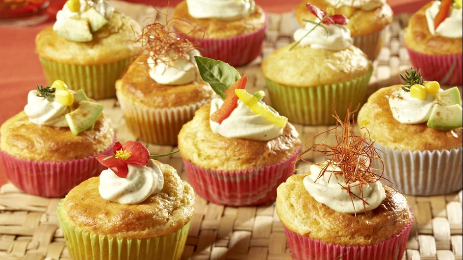 Mais-Chili-Cupcakes mit Avocado-Topping