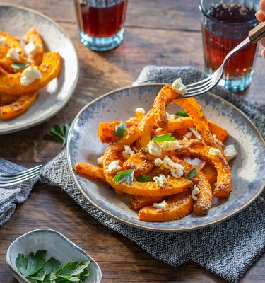 Kürbis mit Feta im Airfryer