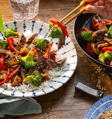 Teriyaki-Rindfleisch mit Gemüse