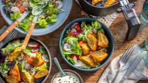 Salat mit Maultaschen im Airfryer