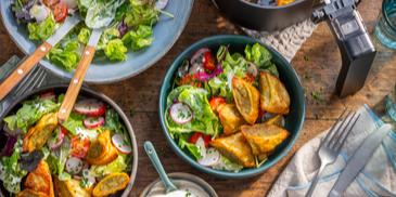 Salat mit Maultaschen im Airfryer