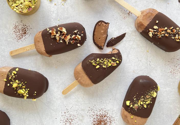 Polos de doble chocolate