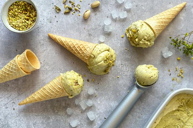 Helado de pistacho y cardamomo