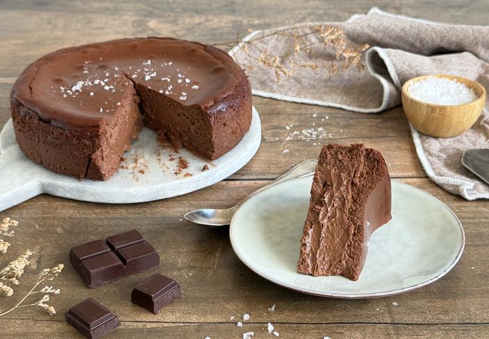 Tarta de queso con chocolate