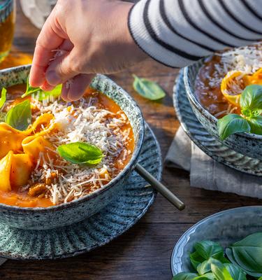 Kürbis Lasagne Suppe