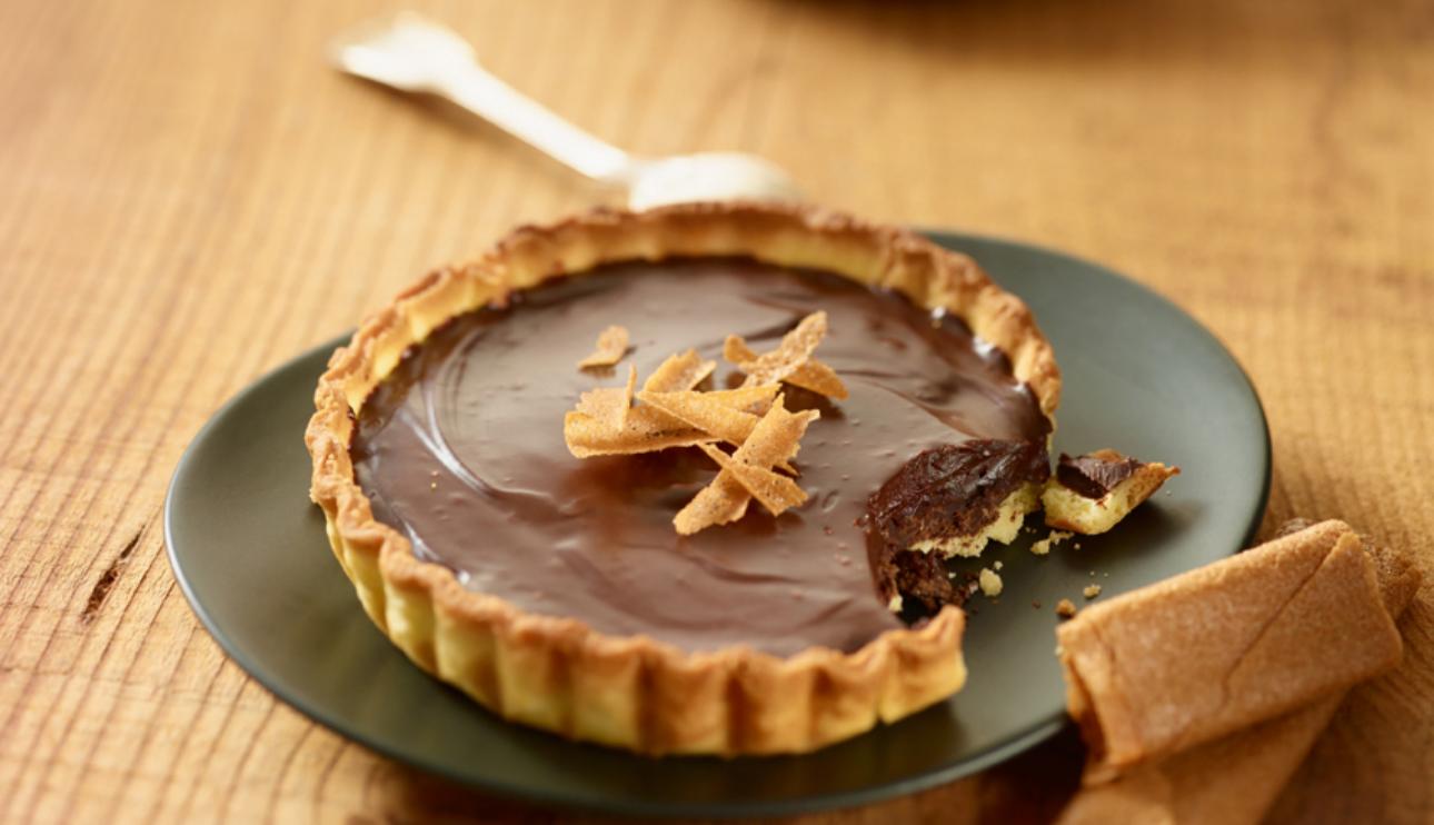 Tartaletas crujientes de chocolate negro 70%