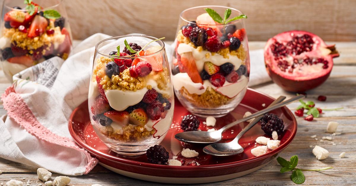 Copón cremoso de frutos rojos