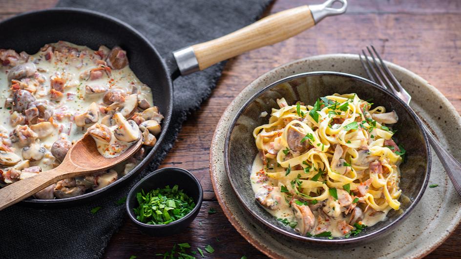 Tagliatelle mit sahniger Pilz-Sauce