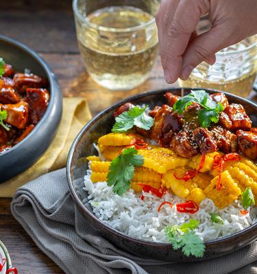 Chicken-Teriyaki mit Mais