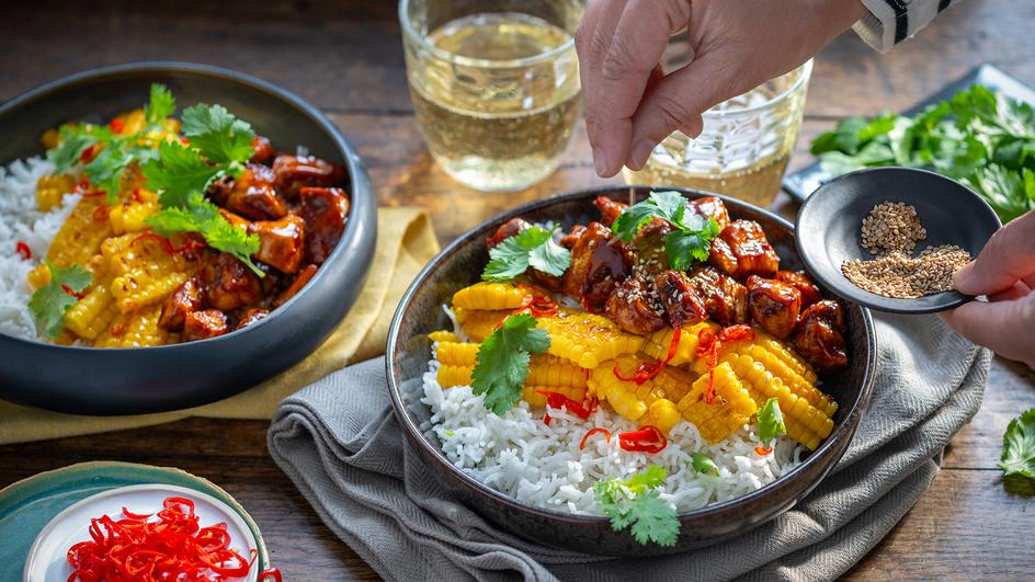 Chicken-Teriyaki mit Mais