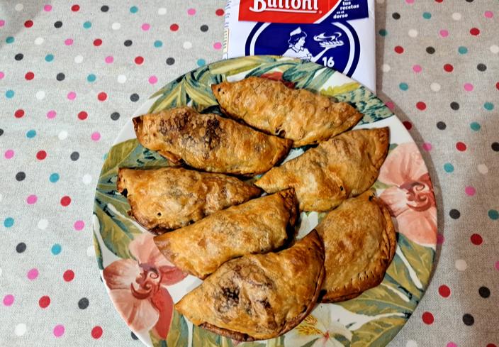 Empanadillas de carne picada, maíz y champiñones de Cristina Guillén de Poveda (Murcia)
