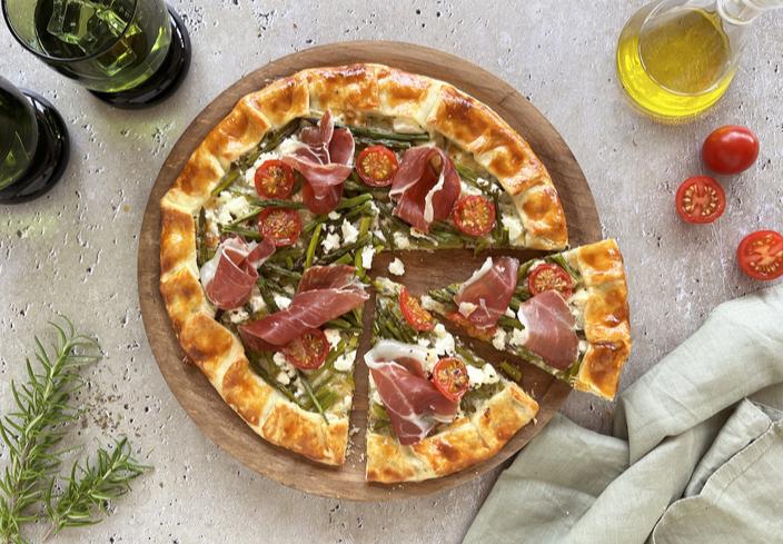 Galette de espárragos y jamón