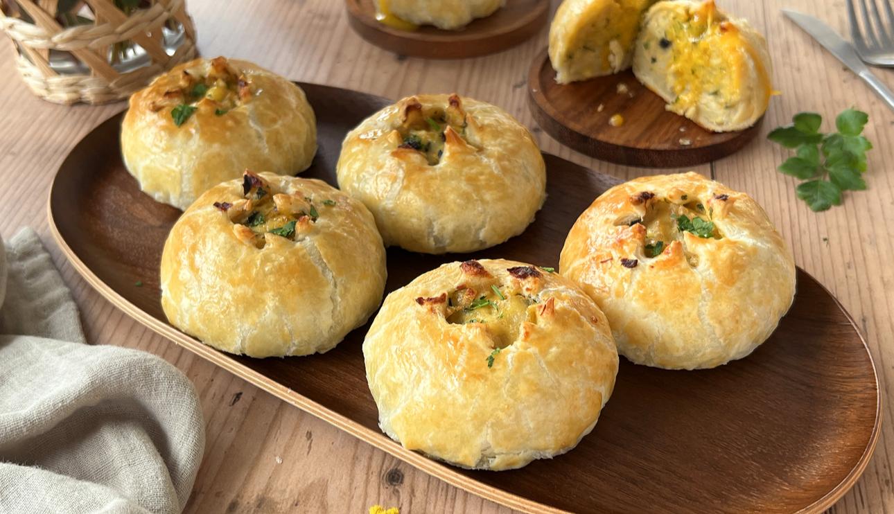 Hojaldres de bacalao à brás