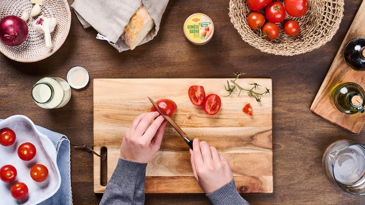 Tomatensuppe mit Croûtons