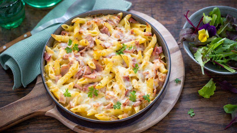 Schinken-Käse-Auflauf mit Nudeln
