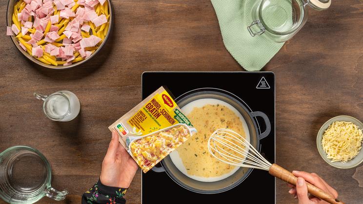 Schinken-Käse-Auflauf mit Nudeln