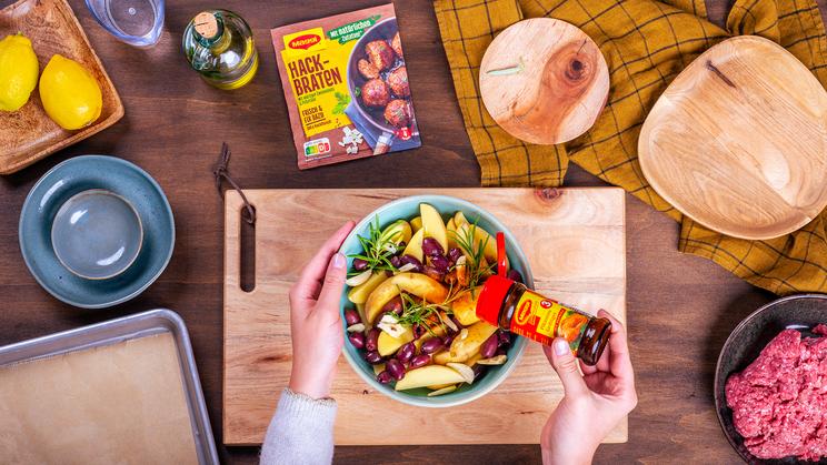 Mediterrane Frikadellen mit Ofenkartoffeln