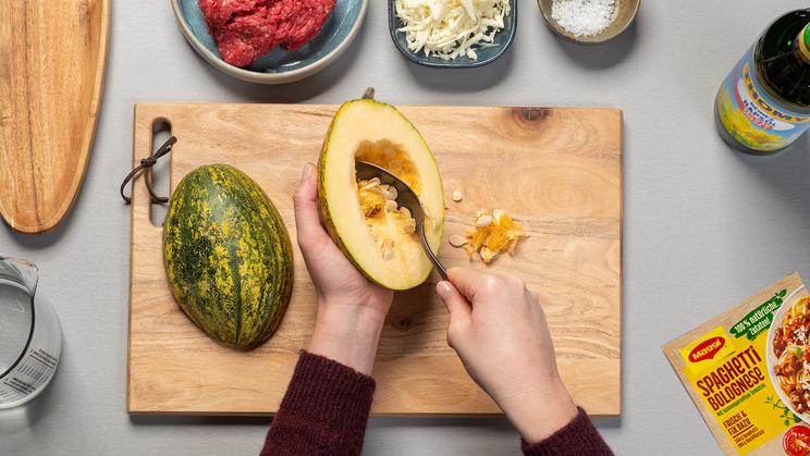 Low Carb Spaghetti-Kürbis Gratin