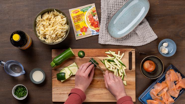Farfalle mit Räucherlachs