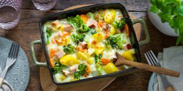 Buntes Frühlings-Gemüse-Gratin