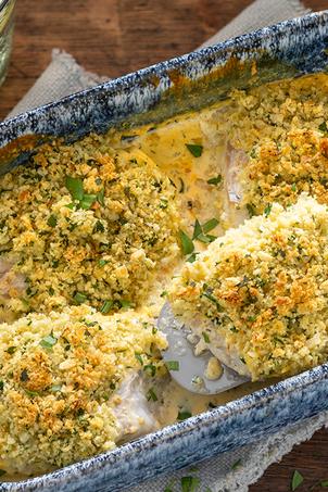 Seelachs mit Zitronenkruste