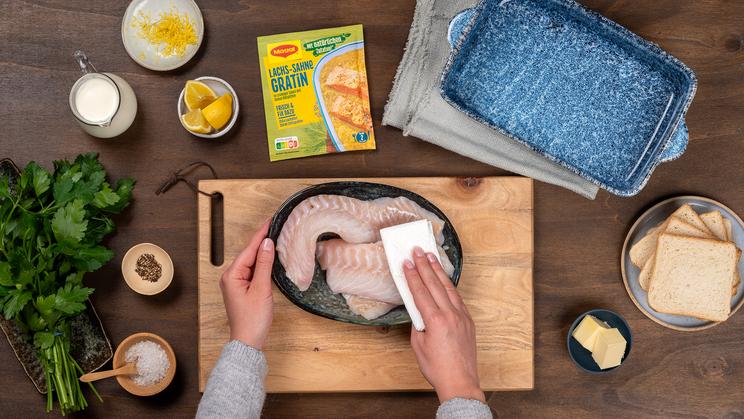 Seelachs mit Zitronenkruste