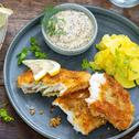 Backfisch mit Senf-Kräuter-Sauce