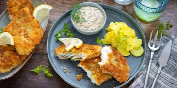 Backfisch mit Senf-Kräuter-Sauce