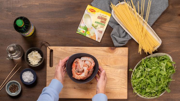 Garnelen-Rucola-Pasta